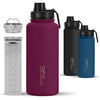 720°DGREE Vaccum Insulated Water Bottle + Infuser “noLimit“ - 950ml - Leakproof, BPA-Free, Thermo Stainless Steel Flask - Carbonated Drinks, Sports, School, Travel, Hiking, Outdoor +Sports-Cap