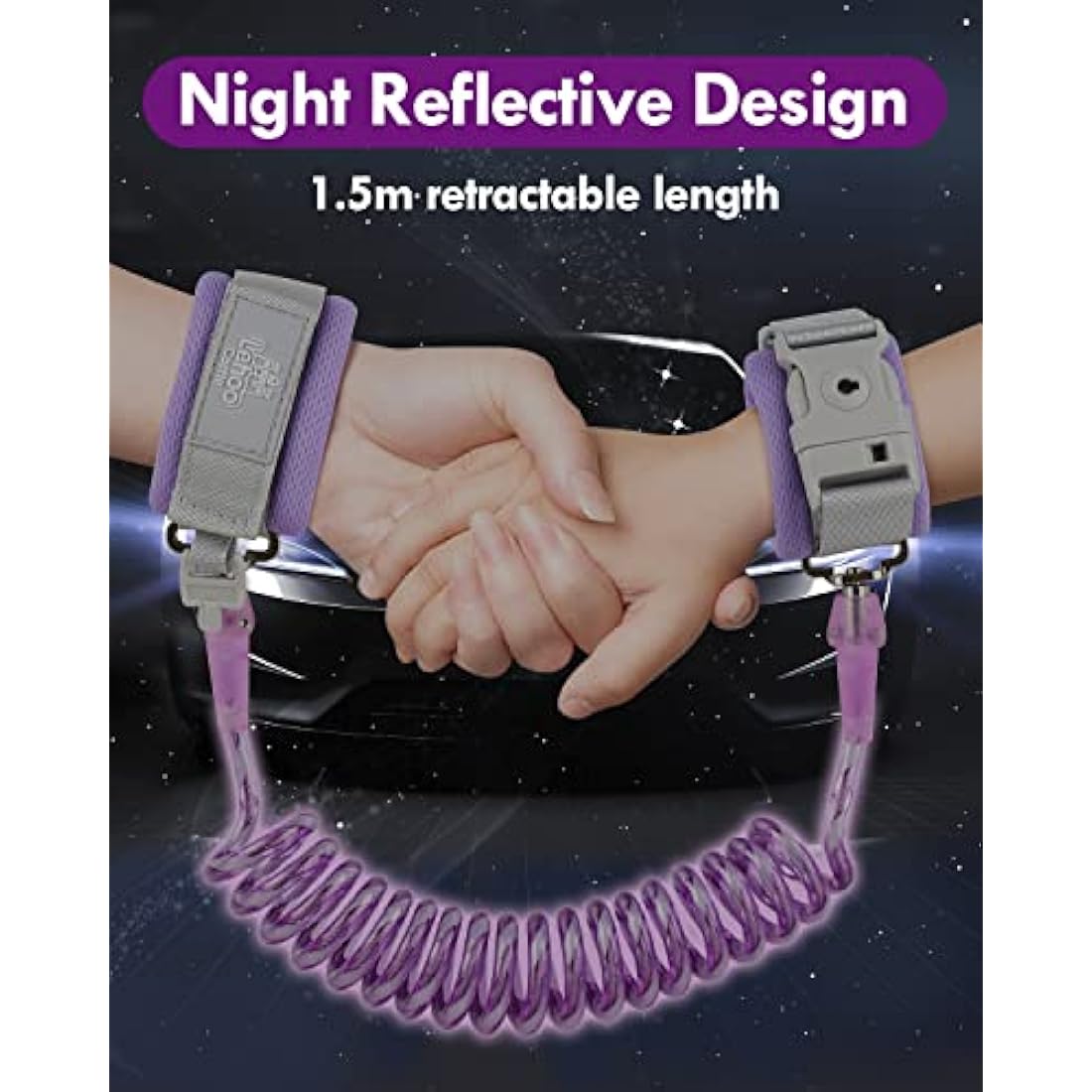 Lehoo Castle Baby Reins Anti Lost Wrist Link,Toddler Reins with Lock for Walking, Child Safety Harness Walking Leash for Children Boys and Girls (Purple)