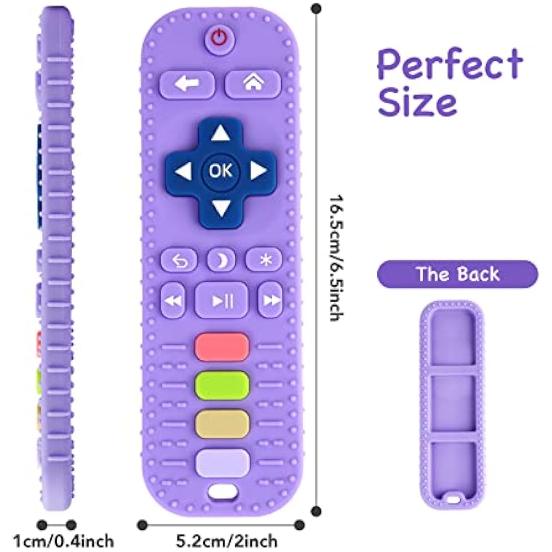 Hooku 2 Pack Remote Teether for Baby, Silicone Teethers for Babies 6-12 Months, Baby Teething Toys for Babies 0-6 Months, Sensory Toys for Babies, Toddler Infant Newborn Toys Baby Gifts for Boys Girls