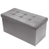 BRIAN & DANY Folding Ottoman Storage Bench with Lid, Foot Stool Faux Leather Large Storage boxes with Lid, Gray, 76 x 38 x 38 cm