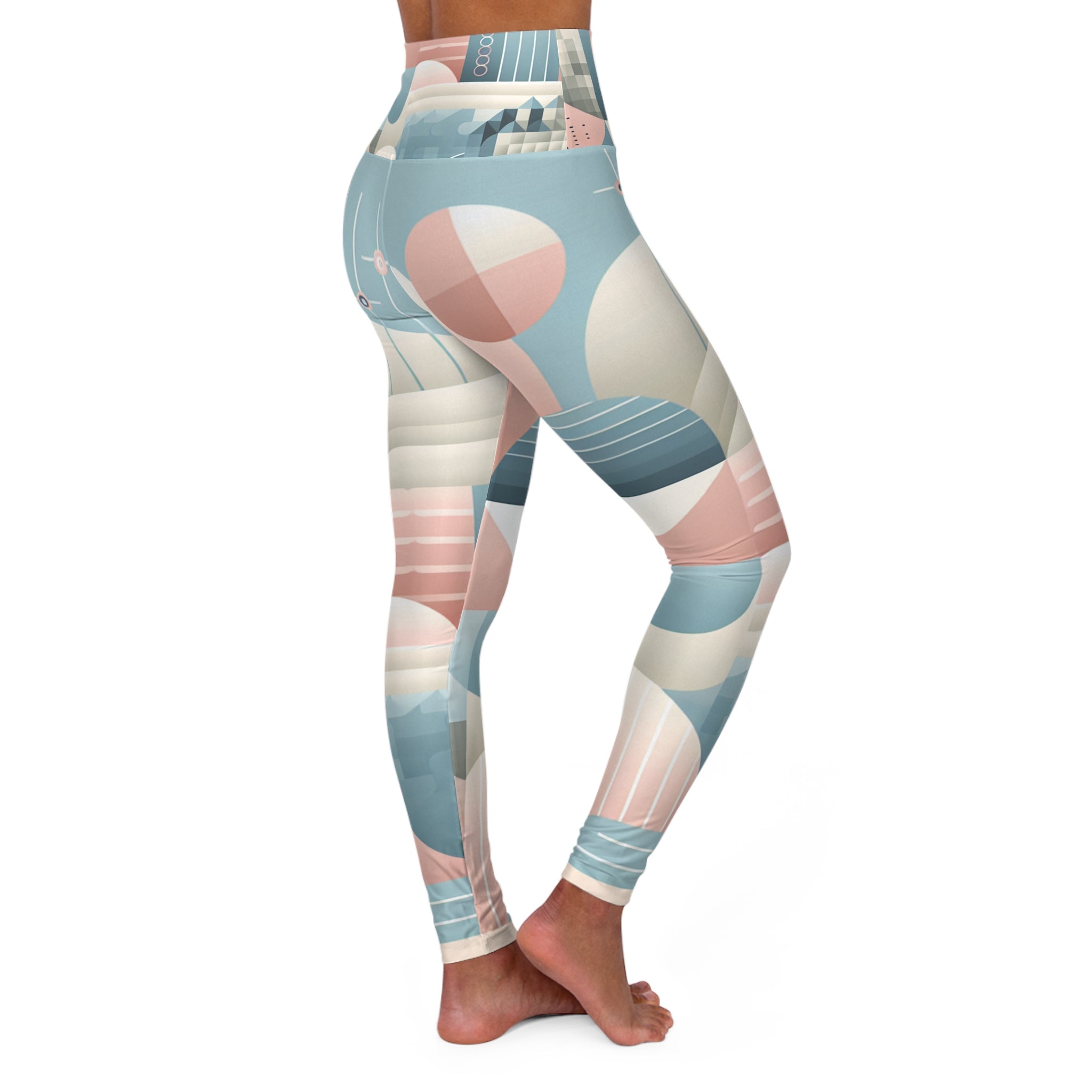 FlexFit Revolution Pastel Geometric Leggings - Modern Pattern for Sophisticated Wardrobe Essential