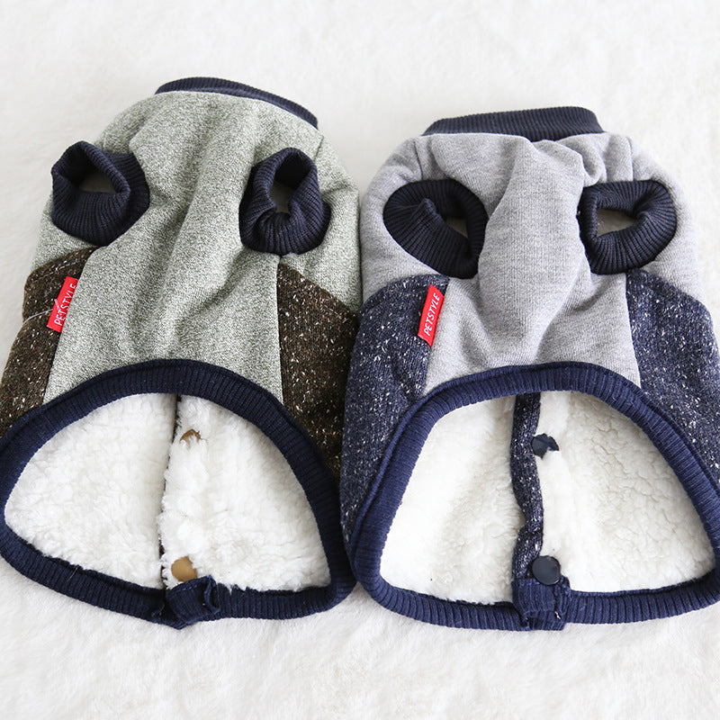 Baseball coat pet two-legged clothes
