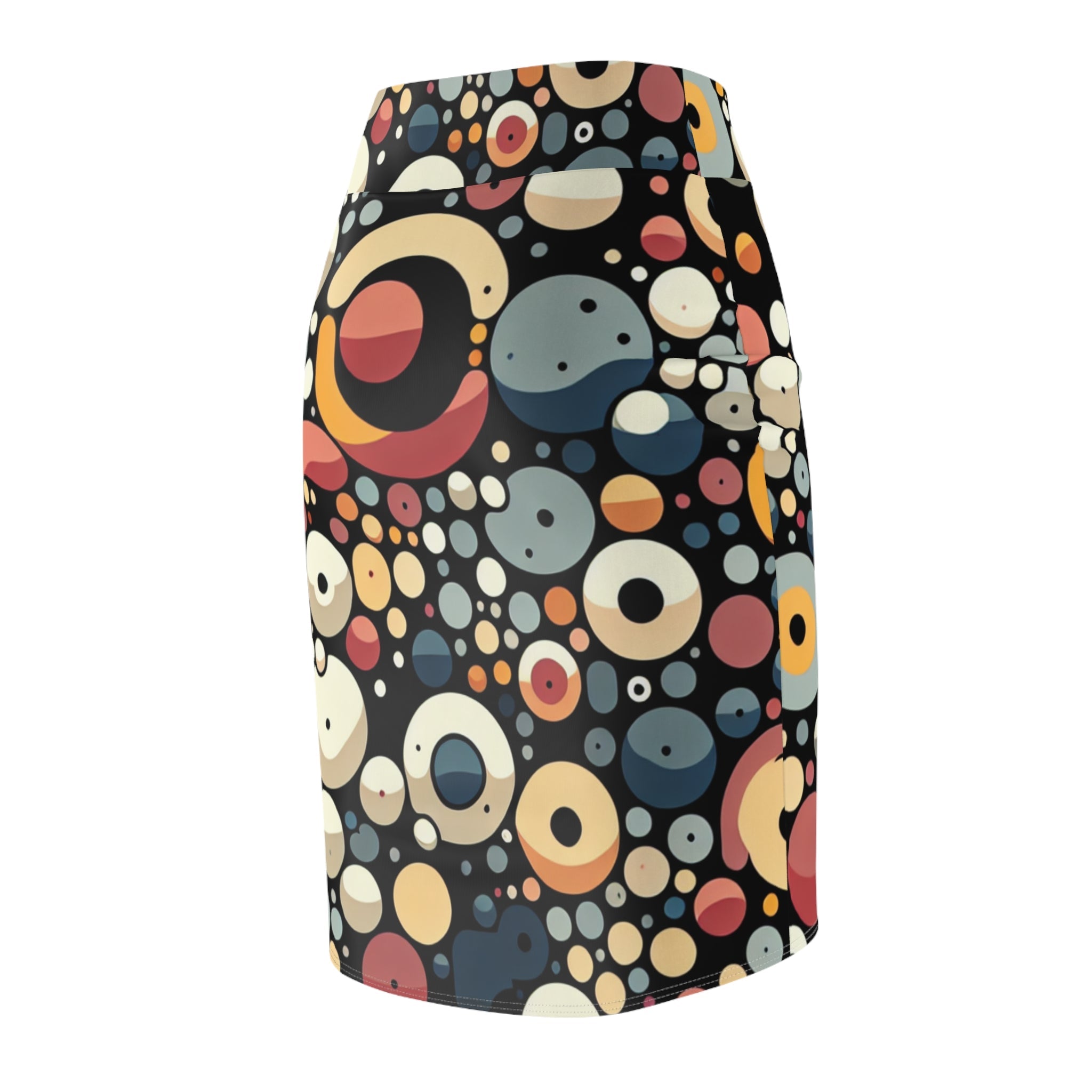 Emerson Belleau Pencil Skirt - Modern Blob Pattern, Elegant Curve-Hugging Fit, High-Quality Fabric
