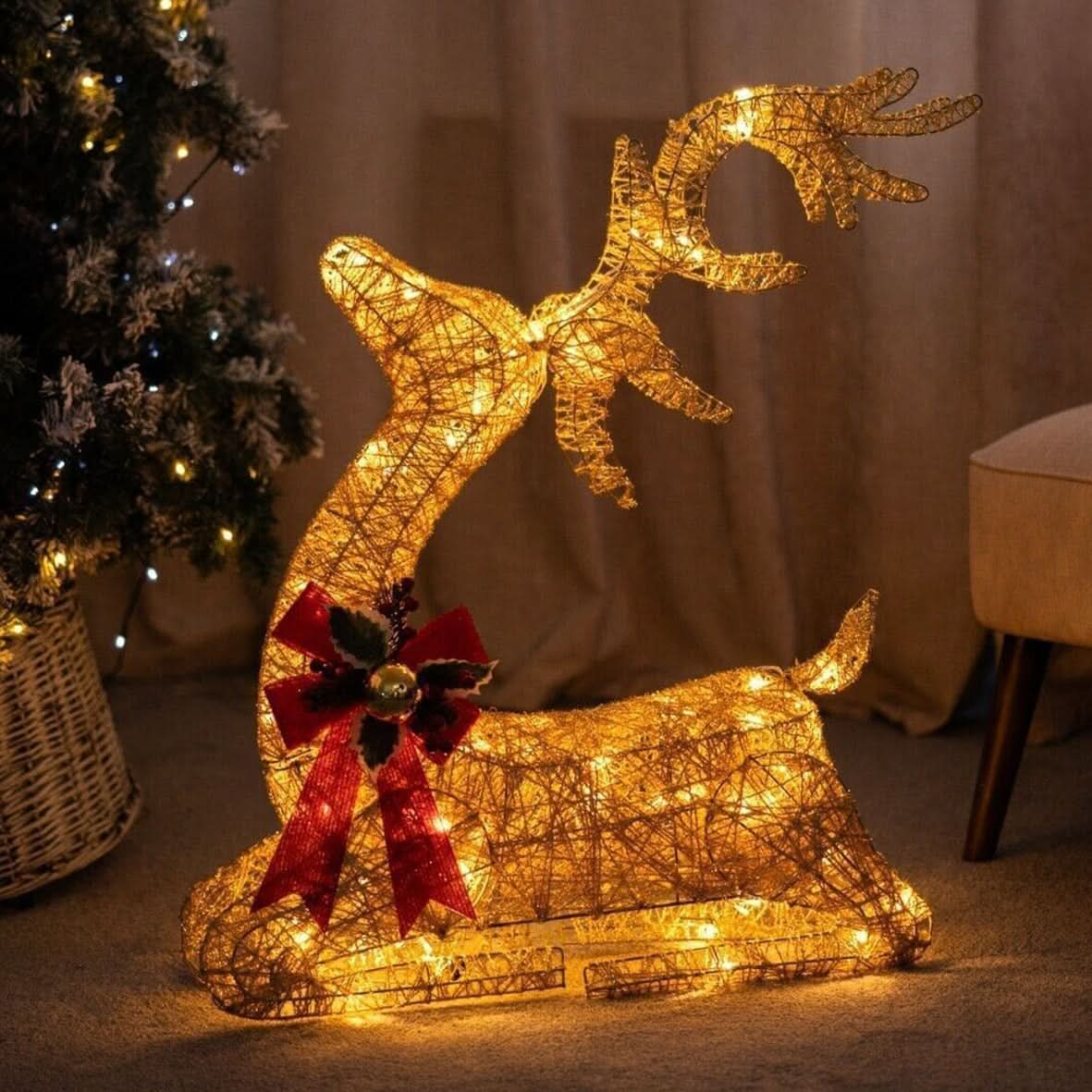 Large sitting light up reindeer