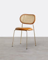 Ozzie Rattan Dining Chair, Round Seat Pad
