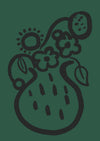 Vase print -  Bottle green + Graphite
