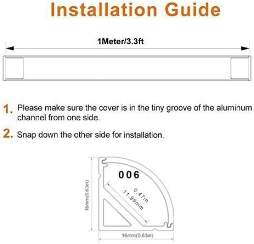 LED Aluminum Profile V Shape 3.3ft Silver Thicker Channel 5 Pack LightingWill
