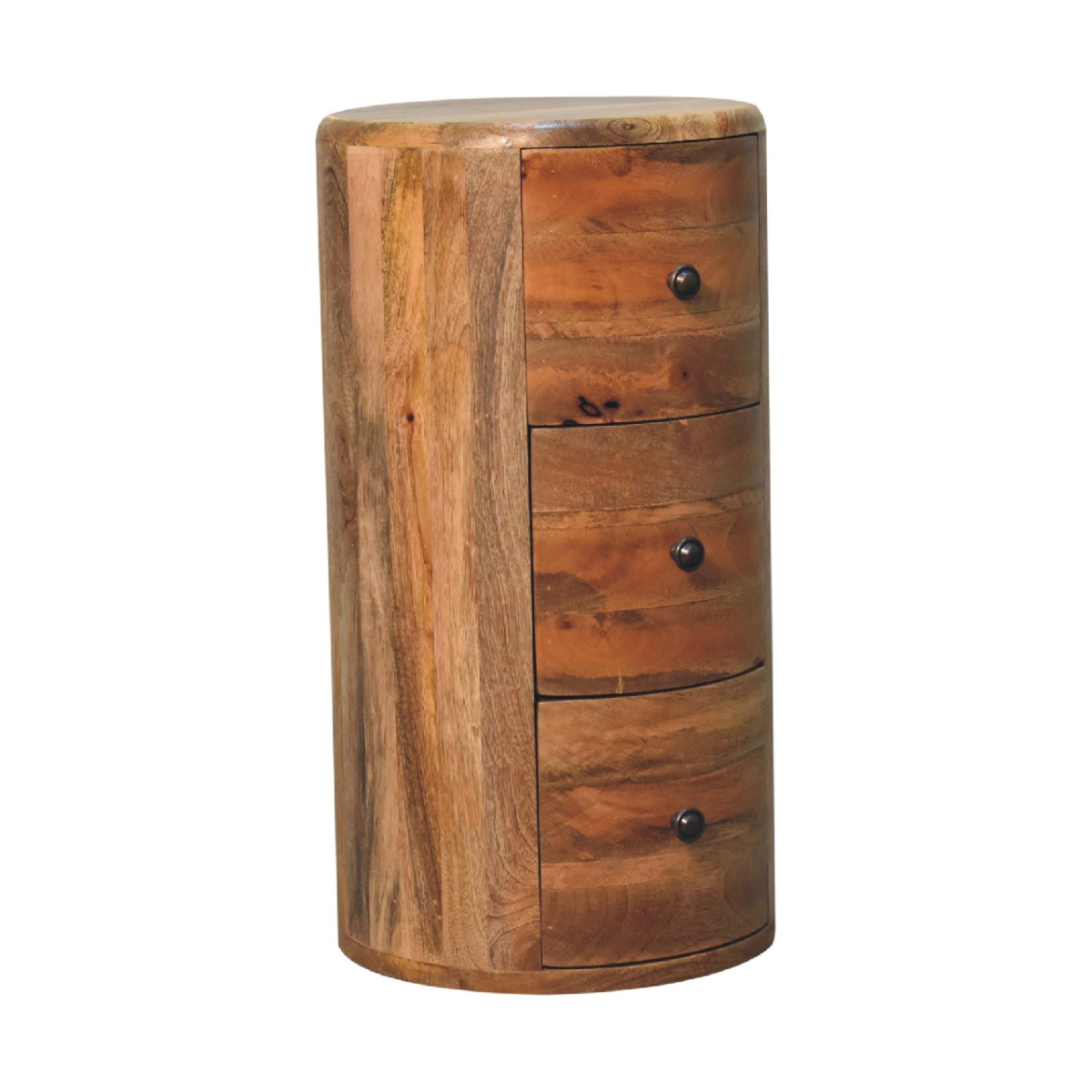 Artisan Furniture Solid Mango Wood Oak-ish Drum Chest