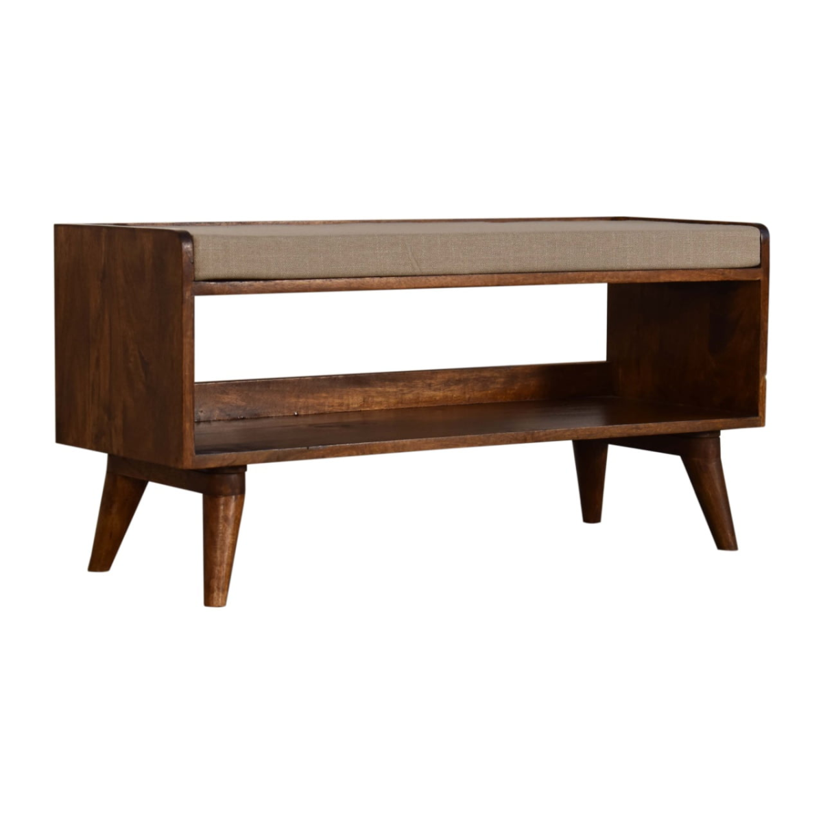 Artisan Furniture Solid Wood Mud Linen Nordic Storage Bench