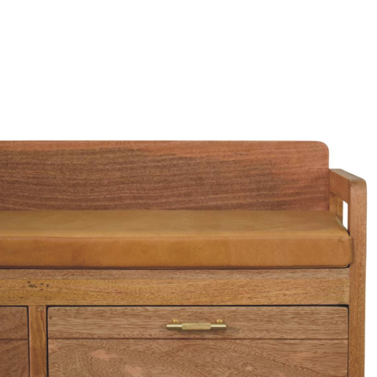 Artisan Furniture Solid Wood Oxford Oak-ish Storage Bench,  2 Drawers, Light Brown