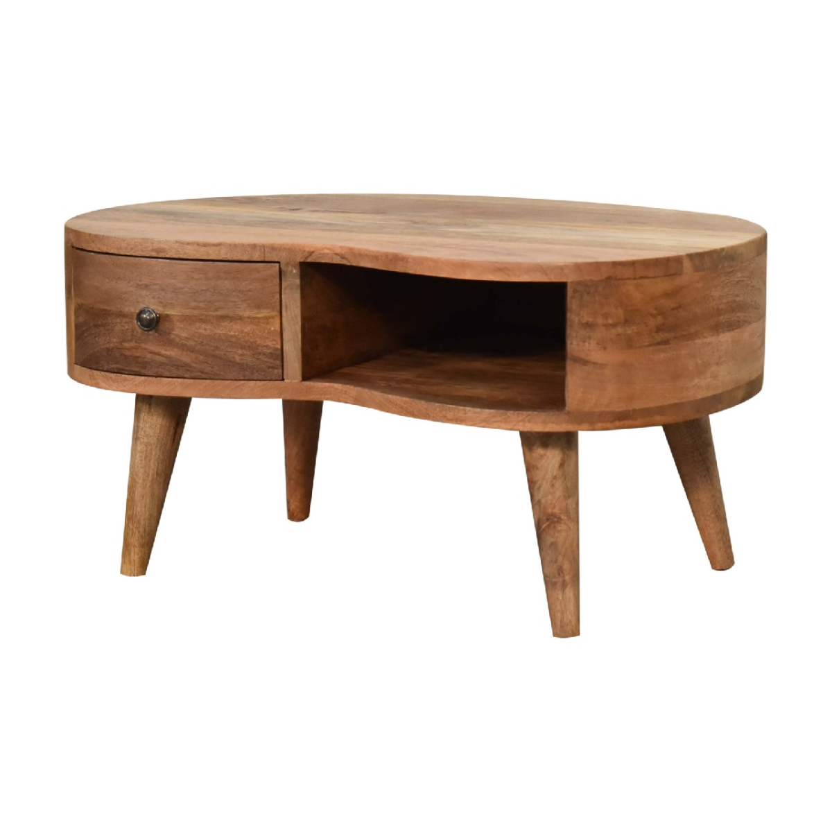 Artisan Furniture Solid Wood Mini Oak-ish Wave Coffee Table