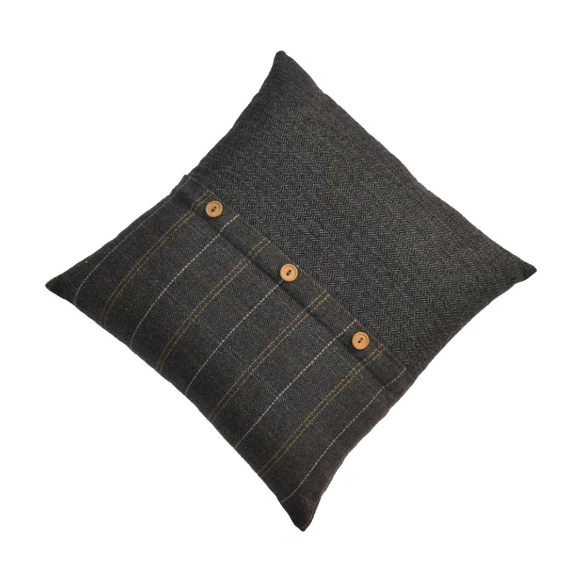 Artisan Furniture Quinn Pewter Cushion Set of 2, Black Tweed