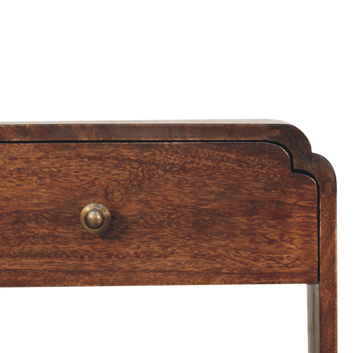 Artisan Furniture Solid Wood California Walnut Newton Bedside, 1 Drawer and Open Shelf, Dark Brown