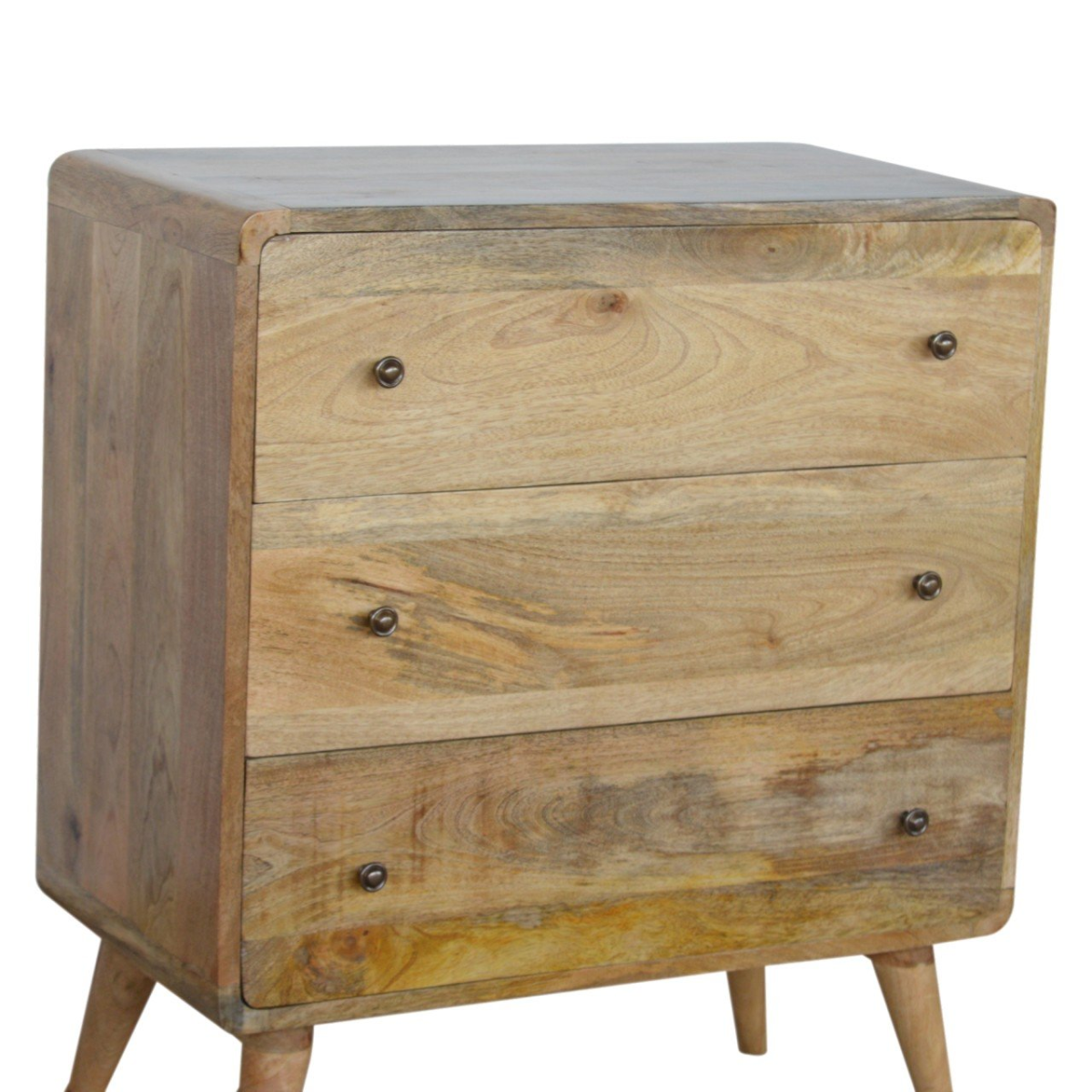 Artisan Furniture Solid Wood Curved Oak-ish Chest