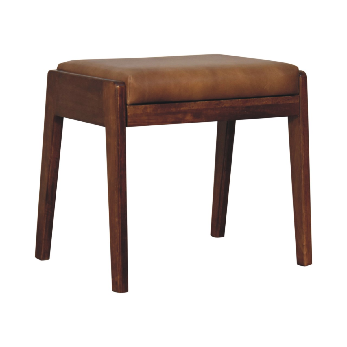 Artisan Furniture Solid Mango Wood Buffalo Hallway Footstool