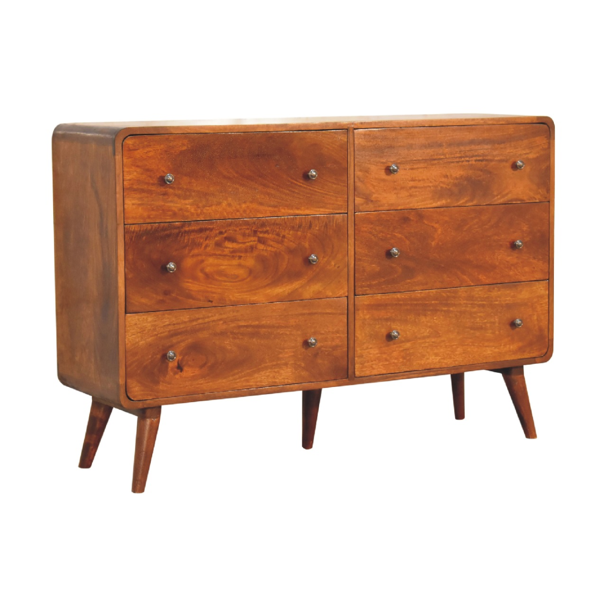 Artisan Furniture Solid Mango Wood Large Curved Chestnut Chest