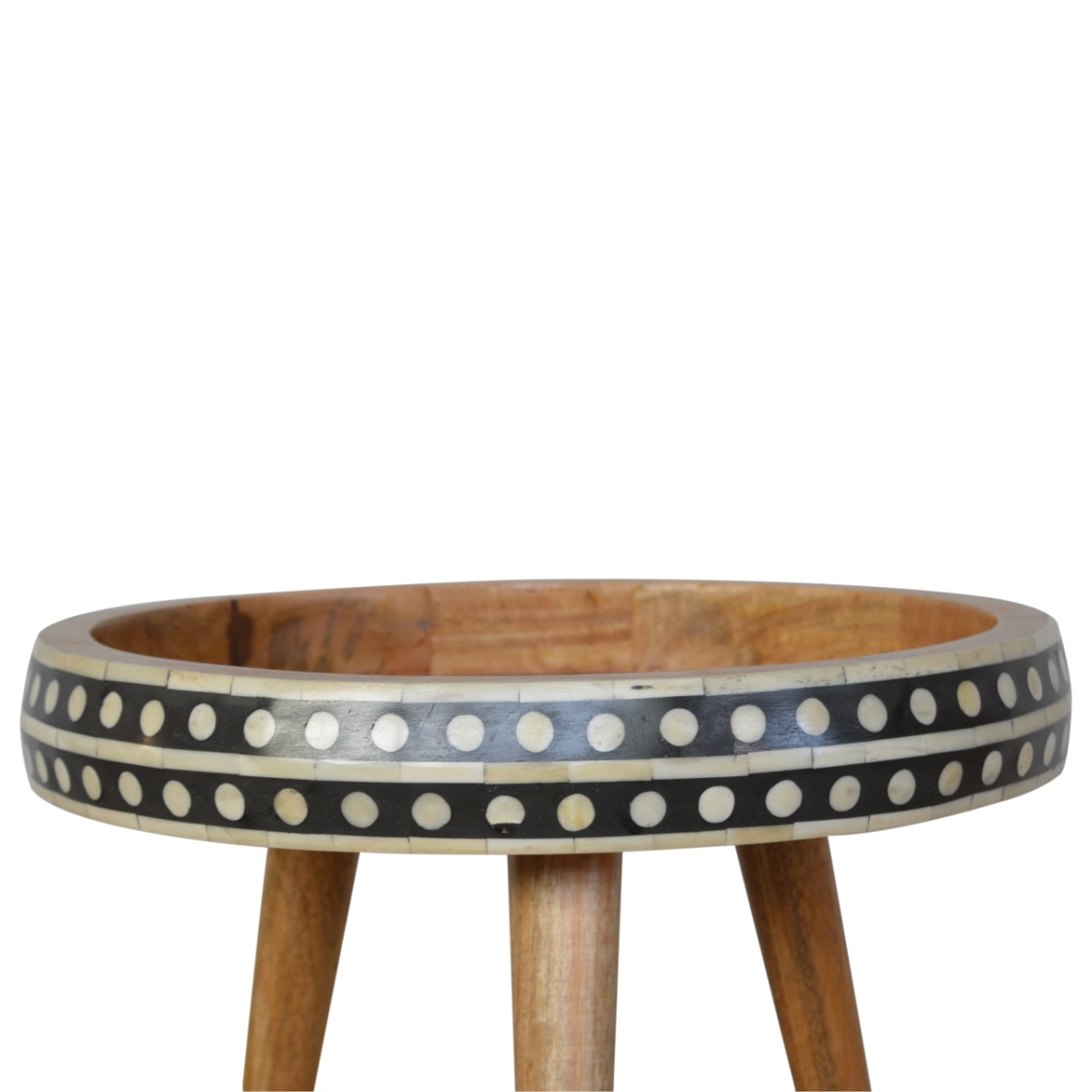 Artisan Furniture Solid Mango Wood Small Dotted End Table