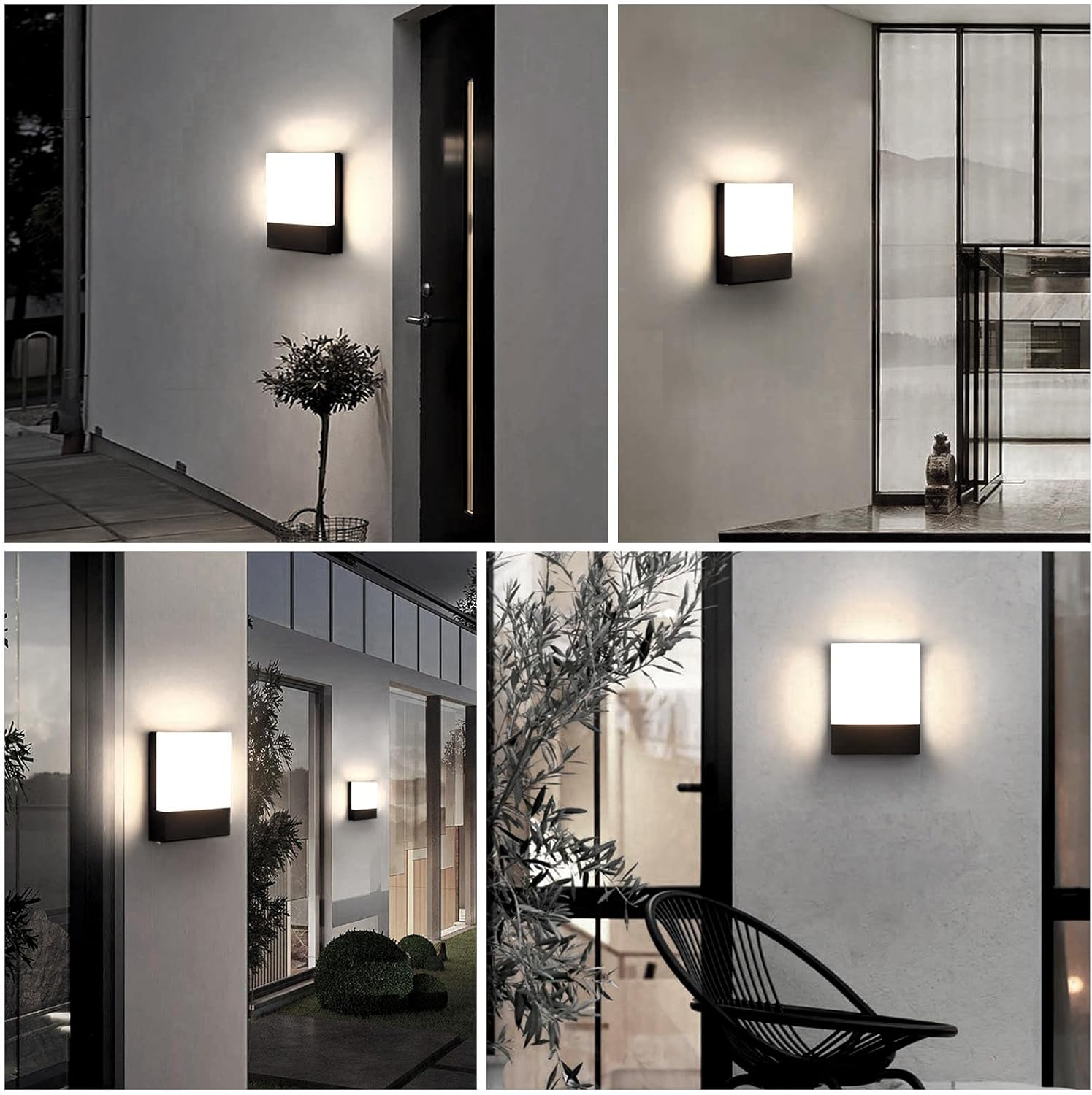 Outdoor Wall Light 18W Waterproof IP65 Sconce Warm White Black Lightsjoy