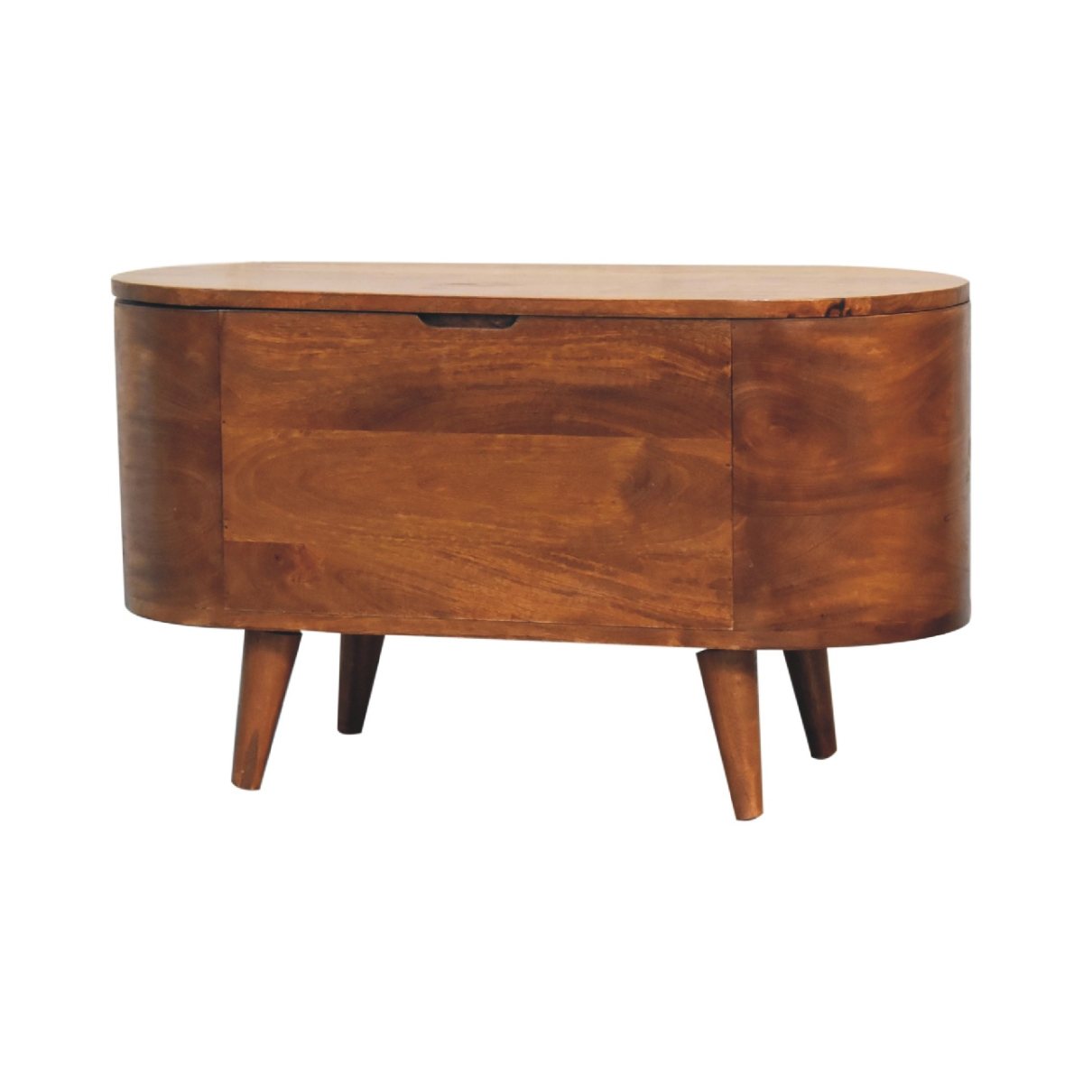 Artisan Furniture Solid Mango Wood Chestnut Rounded Lid up Blanket Box