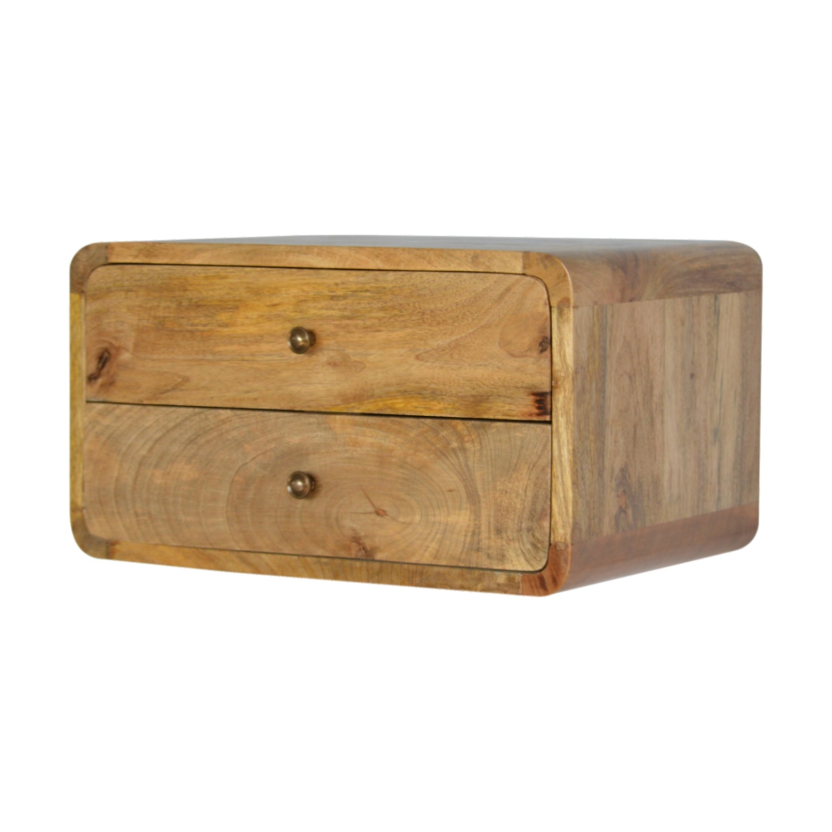 Artisan Furniture Solid Wood Oak-ish 2 Drawer Floating Bedside
