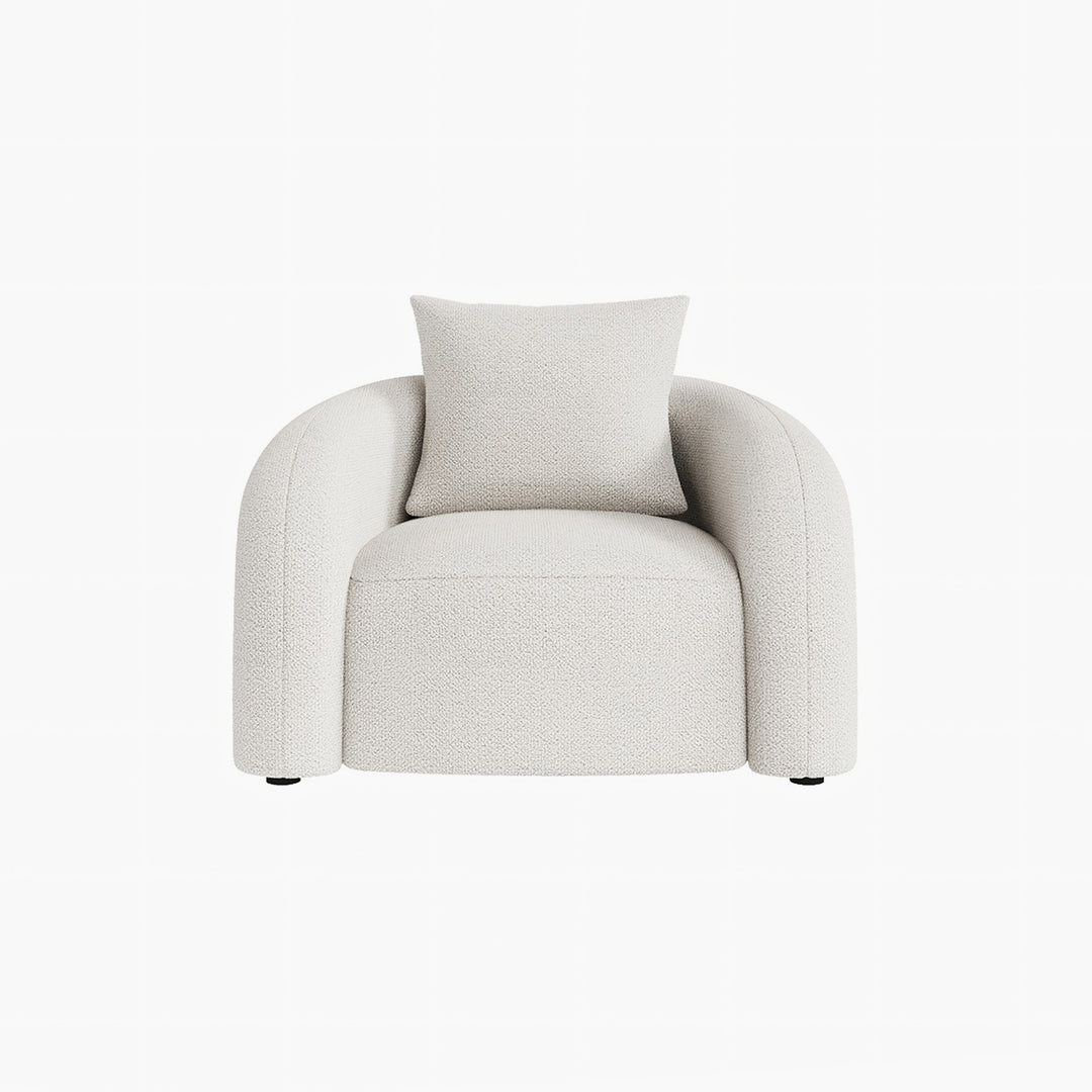 Sadiq Armchair With Cushion, White Boucle