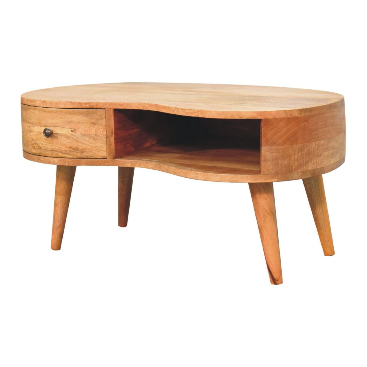 Artisan Furniture Solid Wood Oak-ish Wave Coffee Table