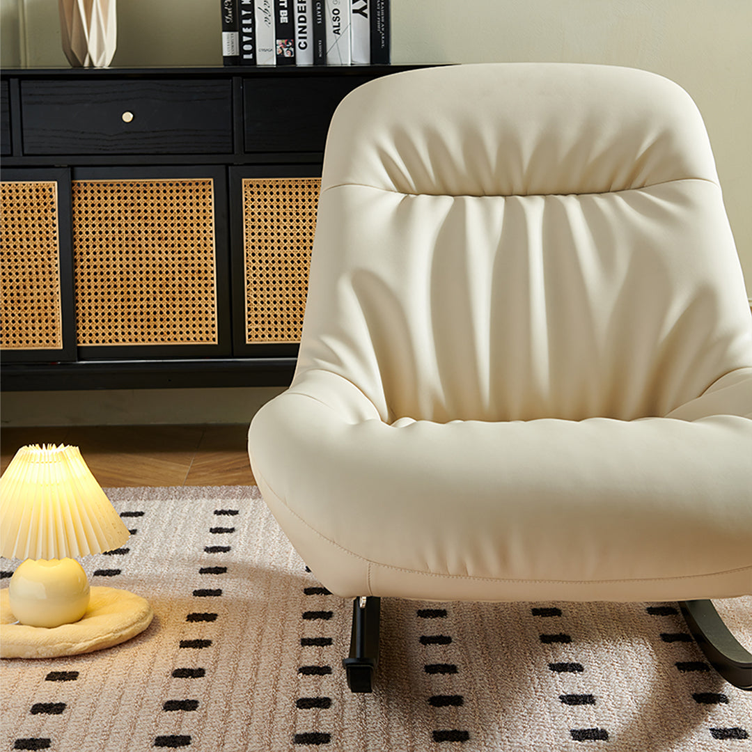 Lutz Rocking Chair With Footstool, Leather