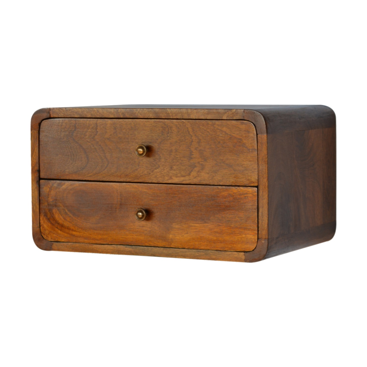 Artisan Furniture Solid Wood Floating Curved Chestnut Bedside