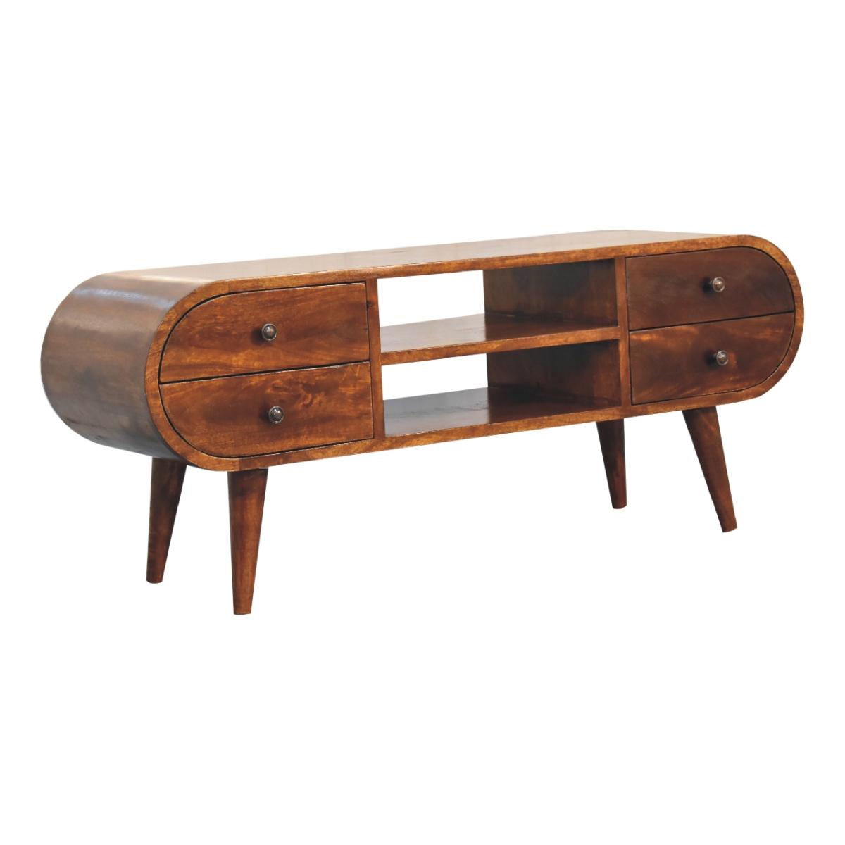 Artisan Furniture Solid Wood Chestnut Circular Media Unit