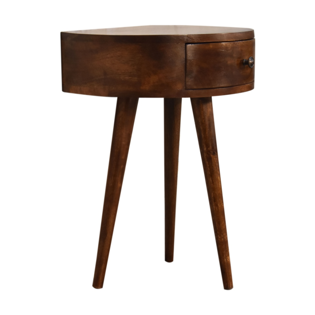 Artisan Furniture Solid Wood Chestnut Semi Circle Bedside