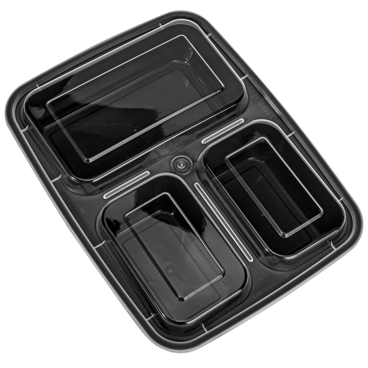 VINSANI 20pk 3 COMPARTMENTS MEAL PREP CONTAINERS 1010477