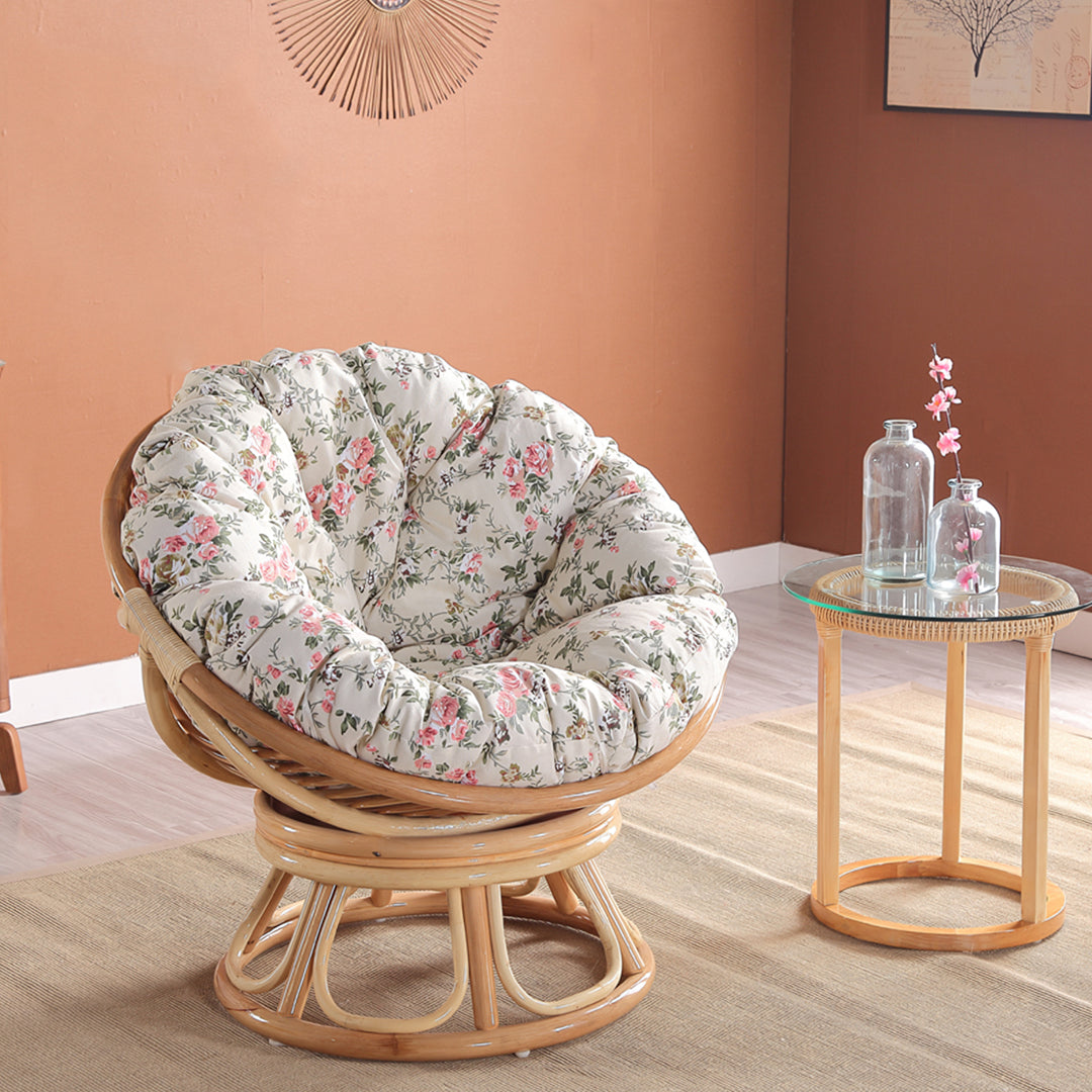 Trivedi Moon Armchair With Seat Cushion, Rattan