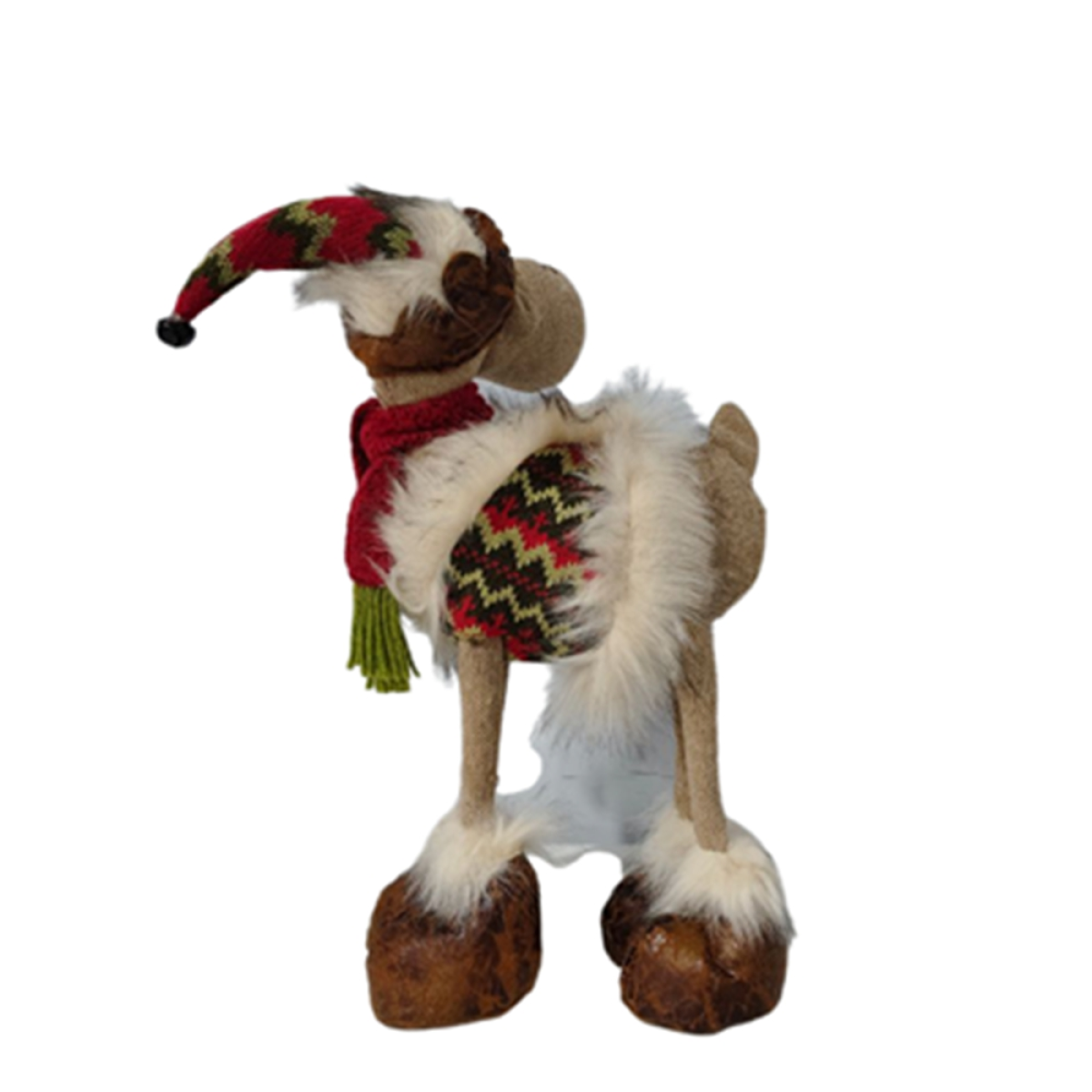 Christmas Deer Gnome Plush Xmas Reindeer Decoration, Handmade Swedish Santa Elk Figurines Tomte Gnome w/Bell Reindeer Horns Ornaments, Home Table Decor