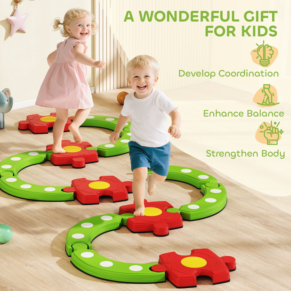 Children's anti-skid balance beam footboard