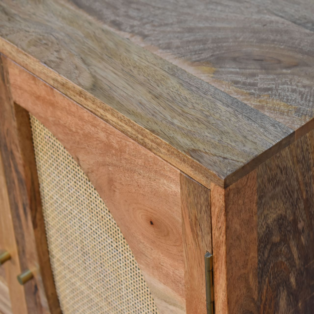 Artisan Furniture Solid Mango Wood Close-knit Leaf Cabinet