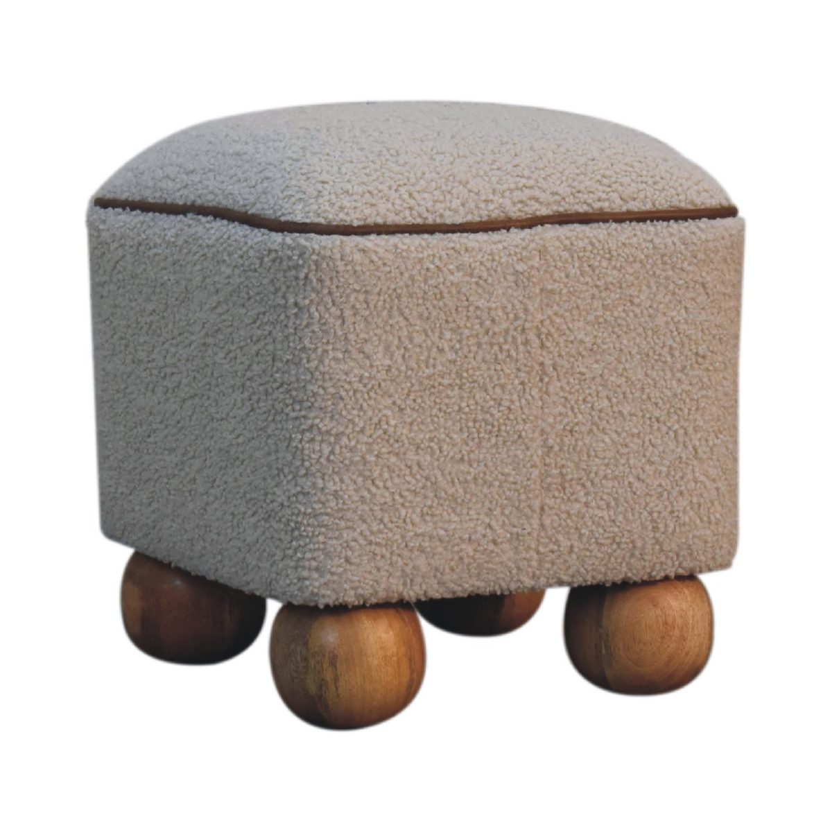 Artisan Furniture Solid Mango Wood Serenity Footstool with Ball Feet