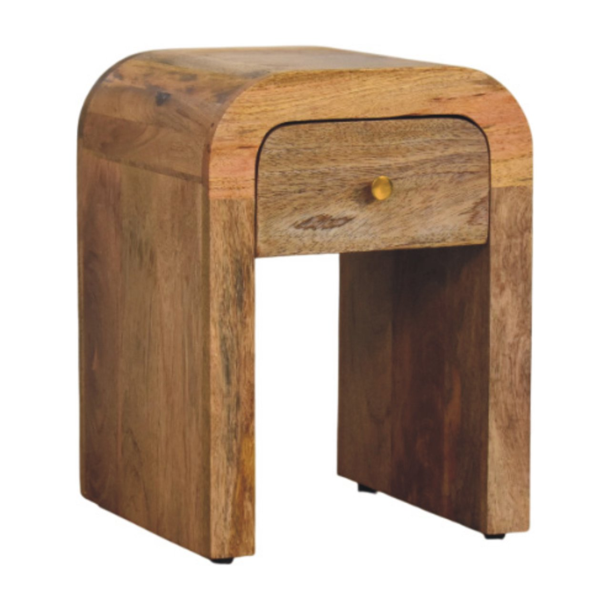 Artisan Furniture Solid Wood Mini Darcy Oak-ish Nightstand with Curved Edges