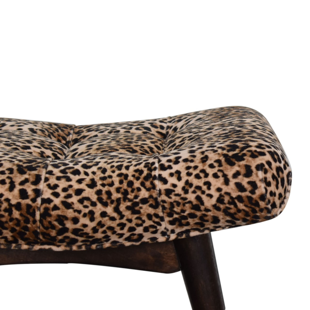 Artisan Furniture Solid Wood Leopard Print Curved Bench