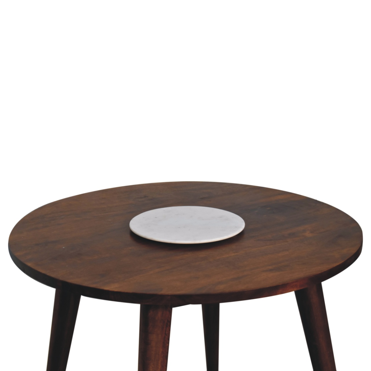 Artisan Furniture Solid Wood Chestnut Round Nordic End Table, Brown