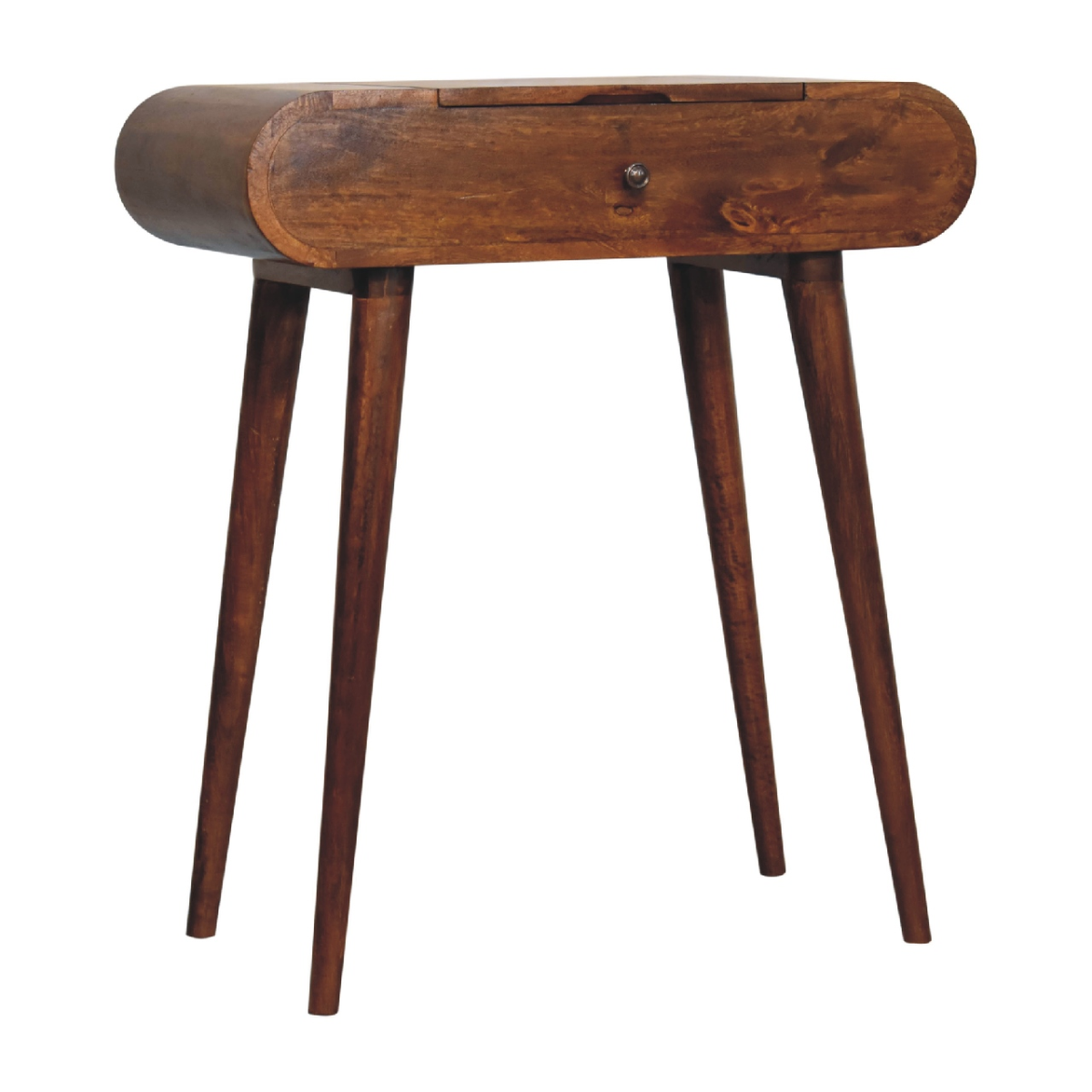 Artisan Furniture Solid Mango Wood Mini Round Chestnut Fold Vanity