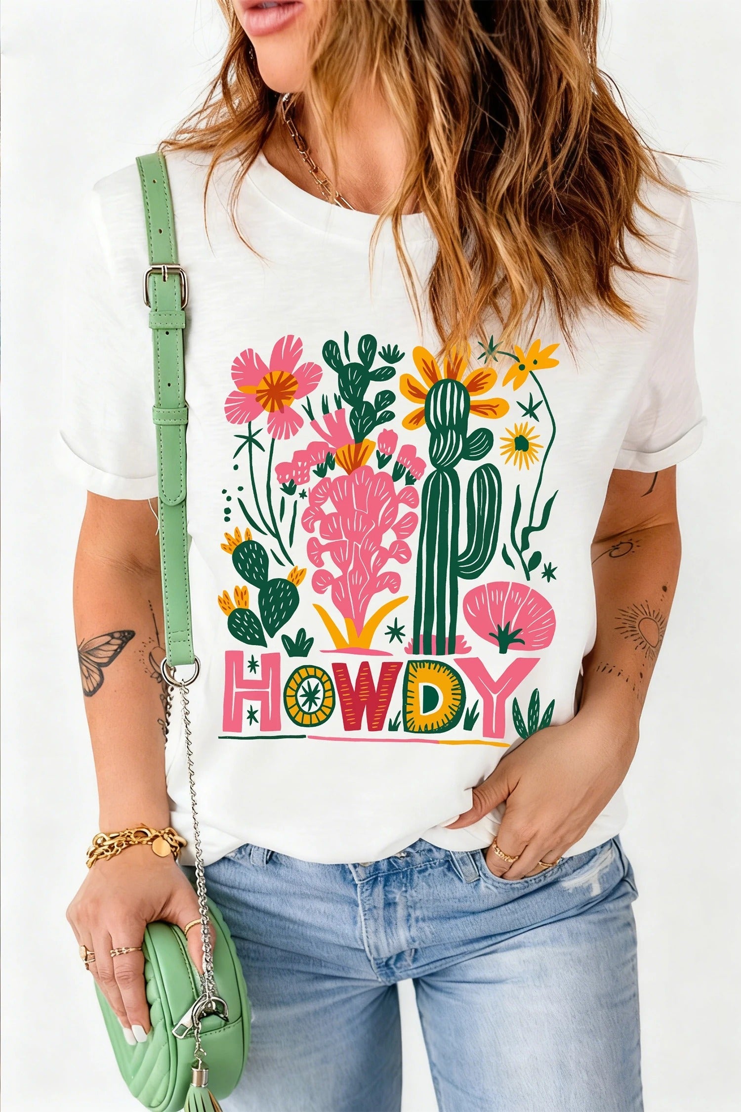 Women's Casual Round Neck Versatile Embroidered Short Sleeve