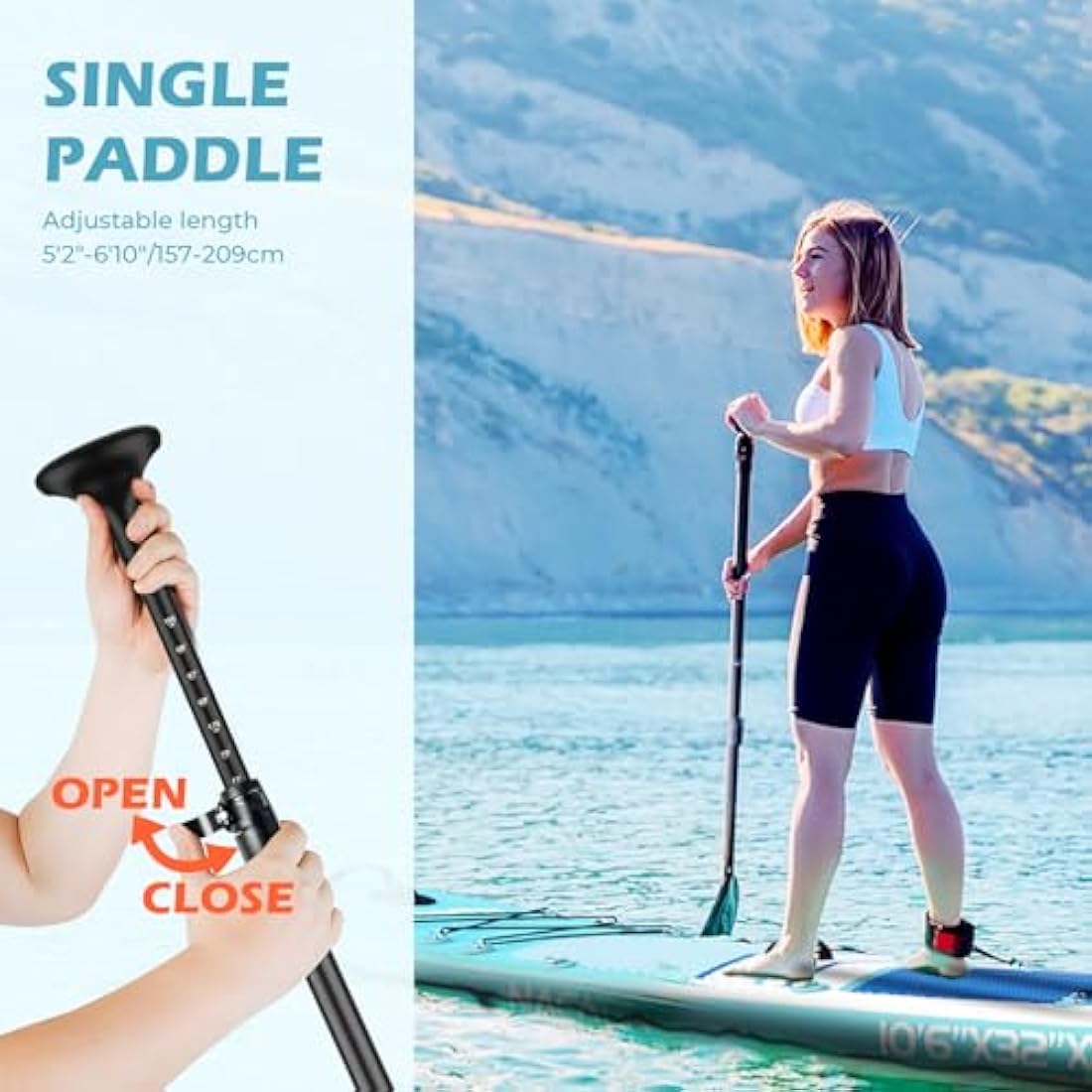 Paddle Boards for Adults, NACATIN Inflatable Stand Up Paddle Board with 10'6" SUP Paddleboard, Adjustable Paddle, Pump, Backpack, Dry Bag, Ideal for All Skill Levels (Optional Kayak Seat Available)