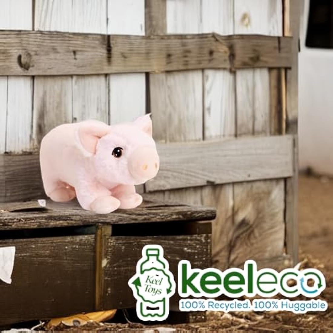Deluxe Paws Plush Cuddly Soft Eco Toys 100% Recycled (Pig)