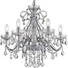 Bestier Modern Chrome Pendant Chandelier Crystal Lighting Ceiling Light Fixture Lamp for Dining Room Bathroom Bedroom Livingroom 6 E14 Bulbs Required D60cm x H65cm