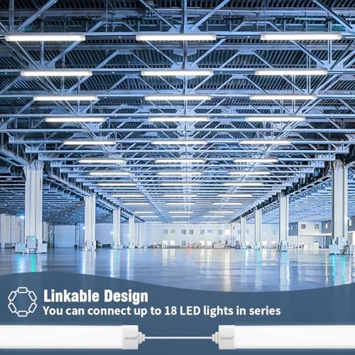 Airand Linkable LED Tube Light Batten Light 4FT 36W 3600LM Ceiling Light for Garage Office Cellar Shop Basement School Bathroom Restaurant Hotel Hostipatal,Ideal Indoor or Outdoor,120CM Natural White