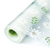 KIMCHOMERSE Shelf Liner Non Adhesive Drawer Liner for Kitchen Cabinets, Refrigerator Liners Waterproof Cupboard Liner for Shelves -Leaf Daisy 60x500cm