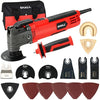 SHALL Oscillating Tool, 500W Oscillating Multitool Kit with 5° Oscillation Angle, Quick Change & Kickback Protection, 6 Variable Speeds, Auxiliary Handle, 34Pcs Saw Accessories and Carry Bag Included