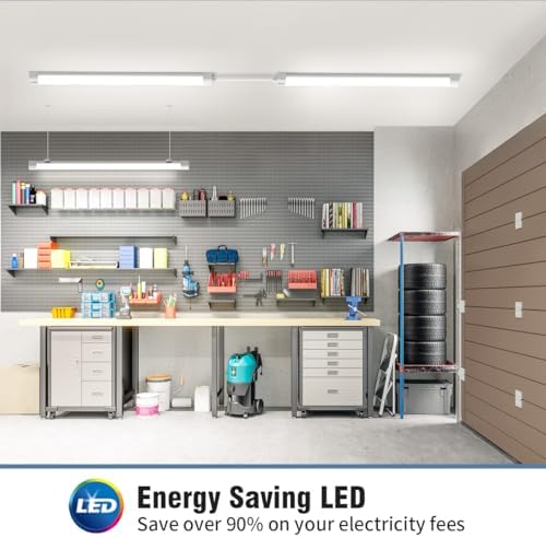 Airand Linkable LED Tube Light Batten Light 4FT 36W 3600LM Ceiling Light for Garage Office Cellar Shop Basement School Bathroom Restaurant Hotel Hostipatal,Ideal Indoor or Outdoor,120CM Natural White