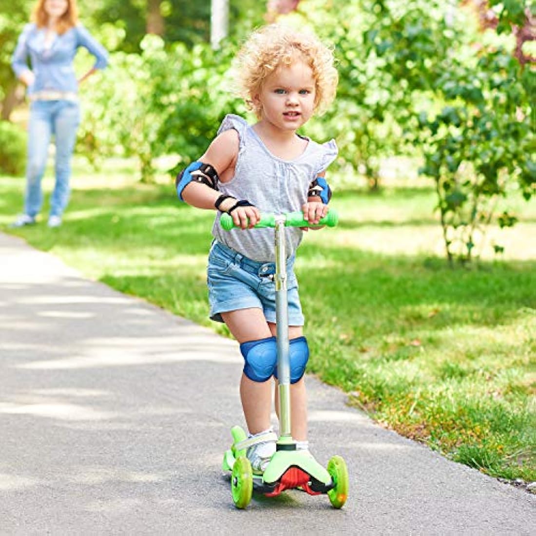 RUNDONG Kids/Youth Knee Pads Elbow Pads Wrist Guards 3 in 1 Protective Gear Set for Child Roller Skates, Cycling, Inline Skating, Scooter Skateboard, BMX Bike, Riding, and Multiple Outdoor Sports