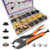 SUNAROC 100 Sets Press Studs Snap Fasteners, Poppers Fasteners 15mm Metal Snaps Canvas Snaps for Clothing Leather Boat Cover Fabric
